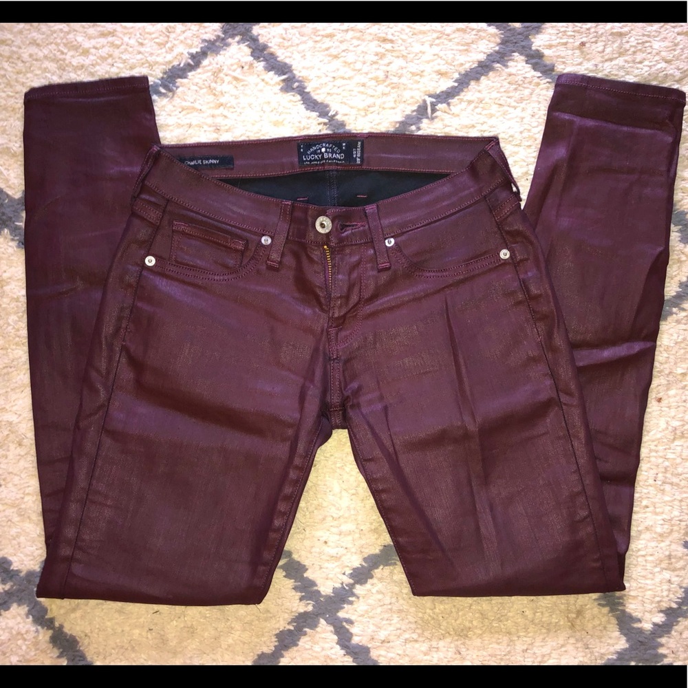 Lucky Brand maroon Charlie Skinny jeans